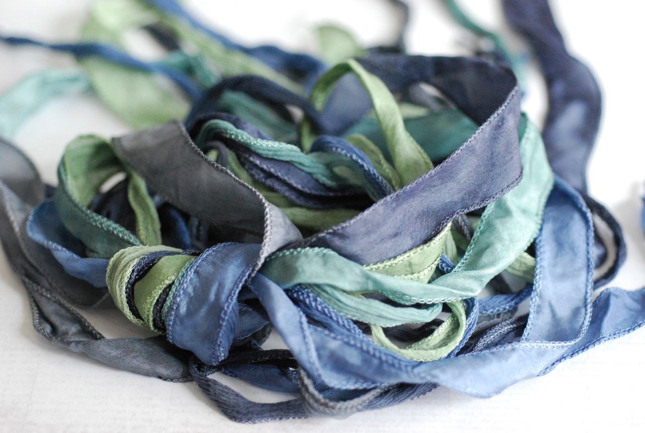 Silk Ribbons Stormy Waters Color Palette Silky and Fairy Ribbons