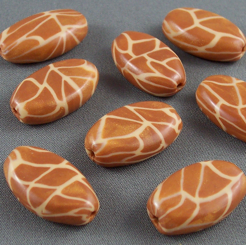 Giraffe Animal Print Beads - Made to Order
