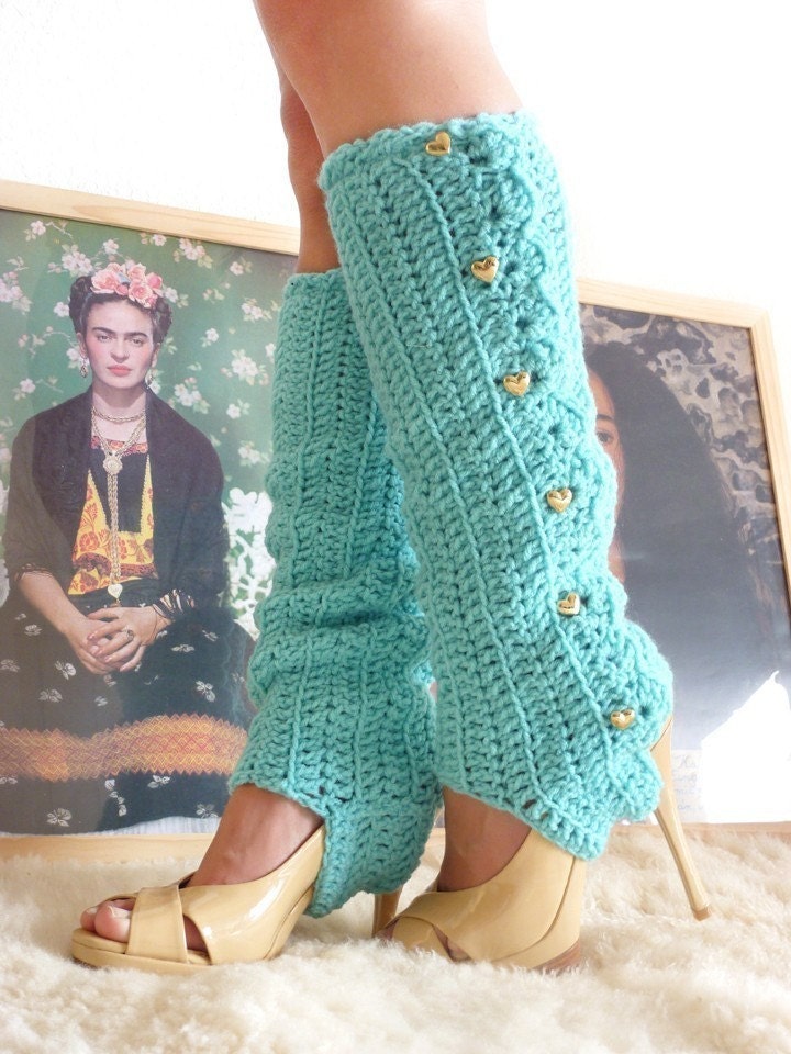 Crochet Leg Warmers with Stirrups by Mademoiselle Mermaid