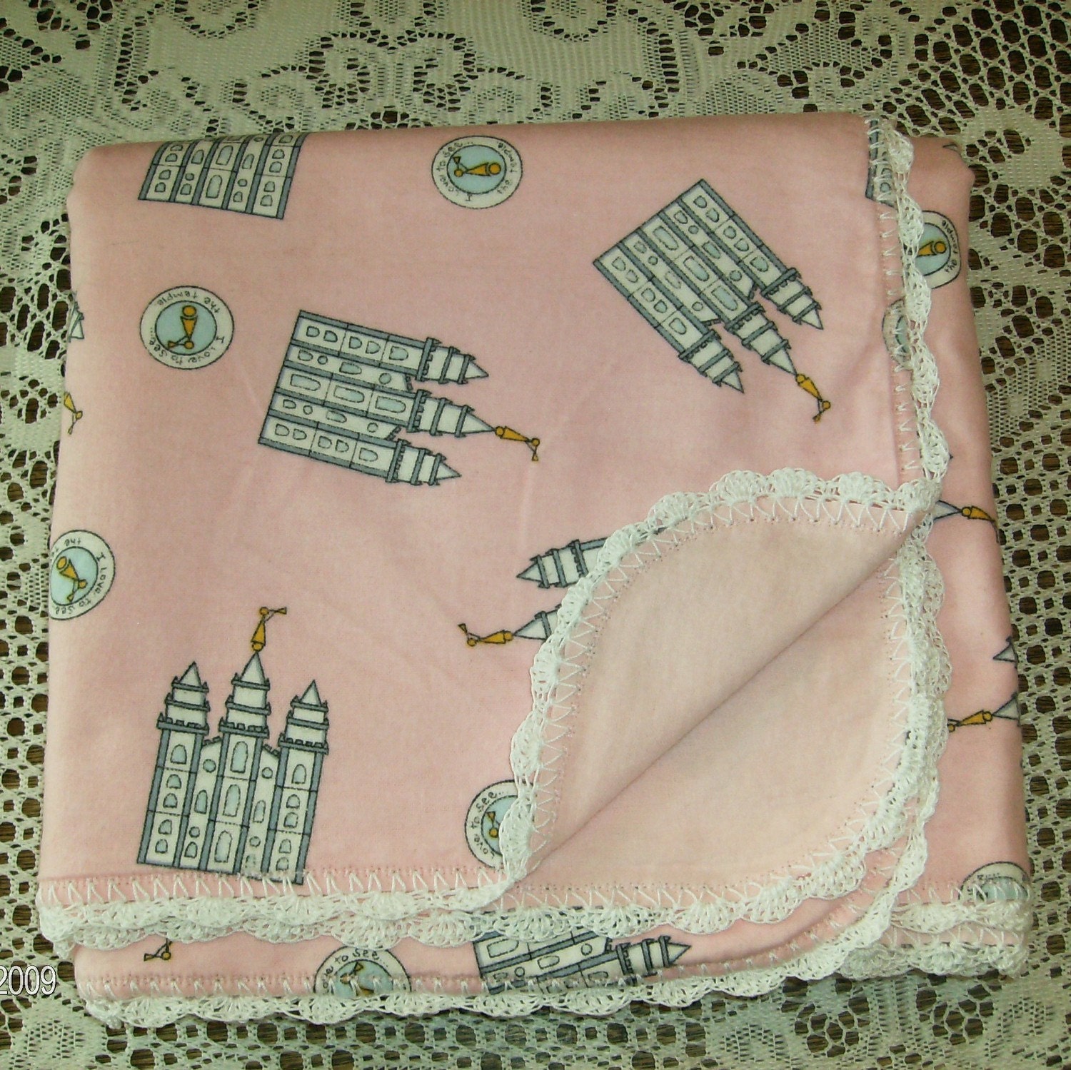 I Love To See The Temple Pink Blanket Set