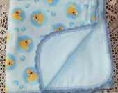 Blue Rubber Ducks Blanket Set