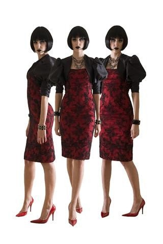 Lace Cocktail Dress on Veronica Reis Black Lace Over Red Satin And Puffed Bolero Sizes 2 14