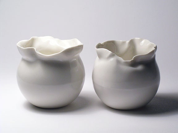 Sculpted Top Vases - Set of 2