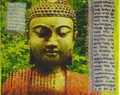 Buddhas Prayer Garden 8x8 Original Mixed Media