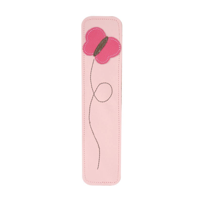 Mally Designs Leather Butterfly Bookmark, Fuchsia Butterfly on Pink
