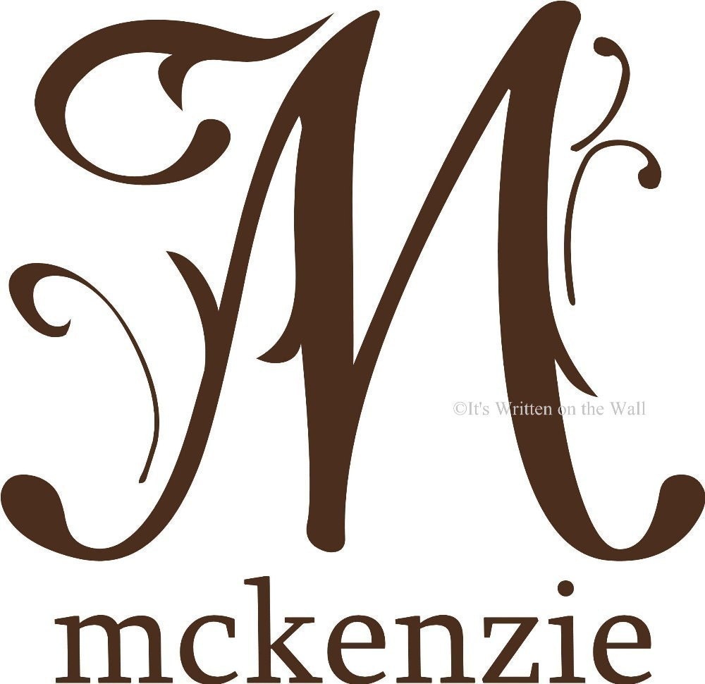 Put your Family Initial and Name on your Wall or Child's Name and Initial in Bedroom Vinyl Lettering Wall Saying