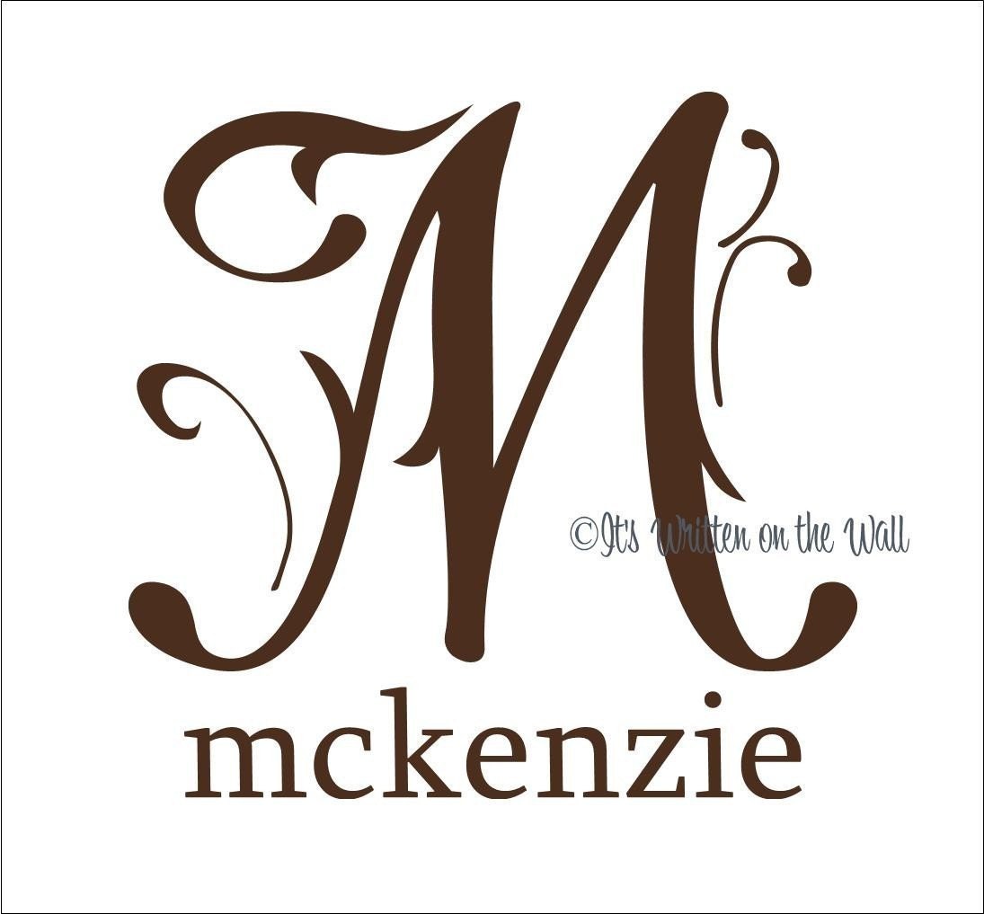 Family Initial and Name or Child's Name and Initial 18x18 Vinyl Lettering Wall saying