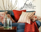 Faith is the substance of things hoped for Hebrews 11:1 Vinyl Lettering Wall Saying