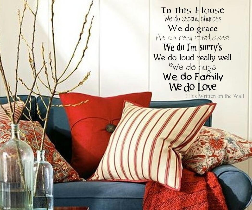 In this House We do second chances  18x16 Vinyl Lettering Wall Saying HAVE 61 COLORs-Ship is only 2.99 for UNLIMITED Items