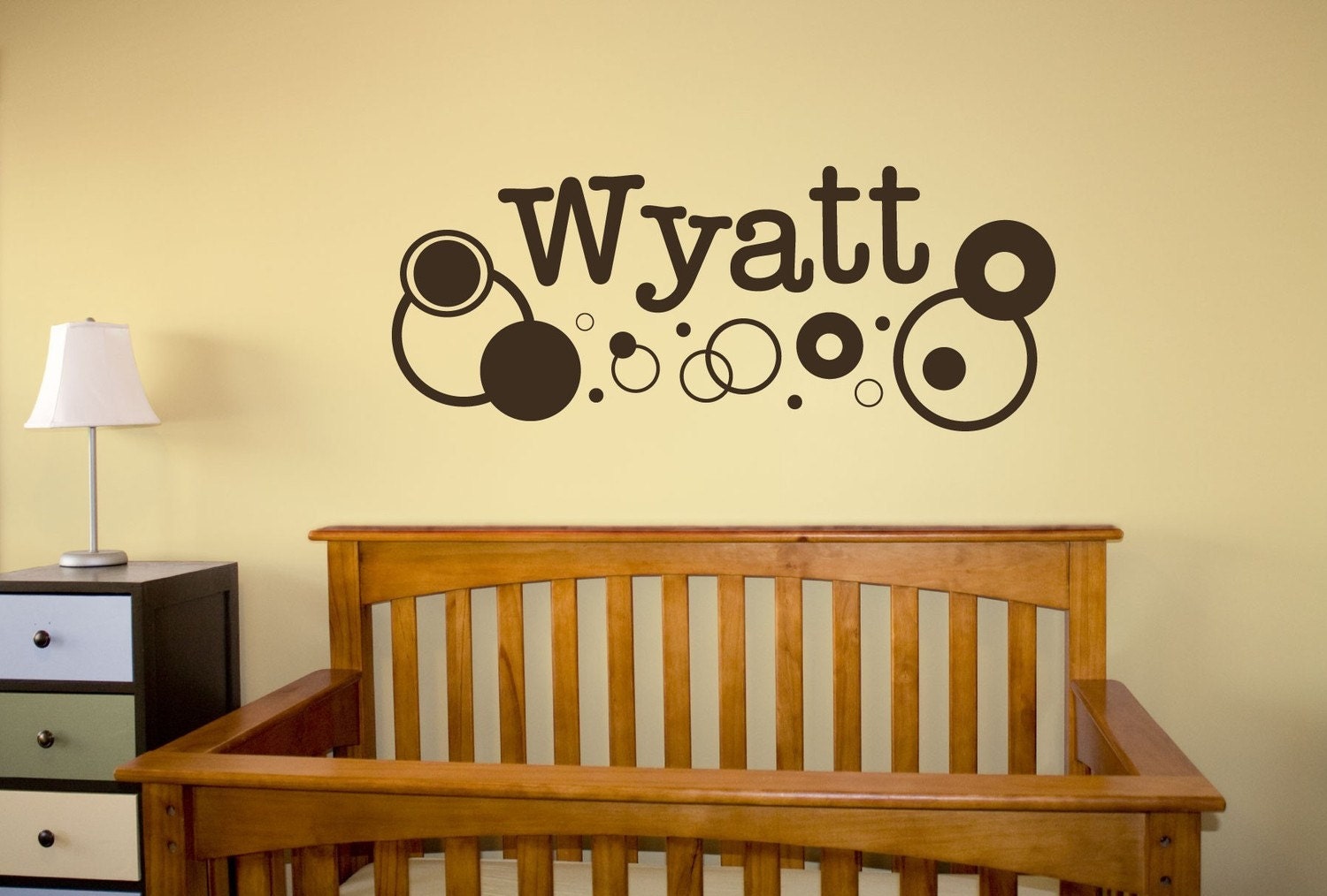 Wall Decal - Name and Circles Decal
