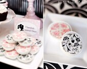 1 Dozen Paris and Pink Damask Set Chocolate Covered Oreos Birthday Party Favor