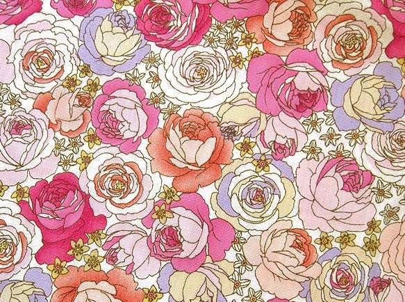 Japanese Cotton Fabric - Roses of Versailles - Half Yard