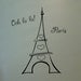 Eiffel Tower (with hearts) 20x40 tall Paris Ooh La La vinyl wall decal sticker