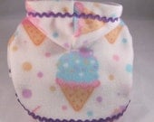 Etsy Dog Hoodies in White Fleece with Ice Cream Print