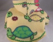 Yellow Turtle Print Fleece Hoodies for Small Dogs Chihuahua Yorkie Maltese