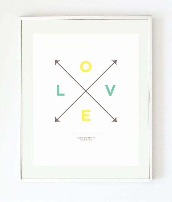 Love X Type Print - Cross Arrows Print by Pretty Chic SF