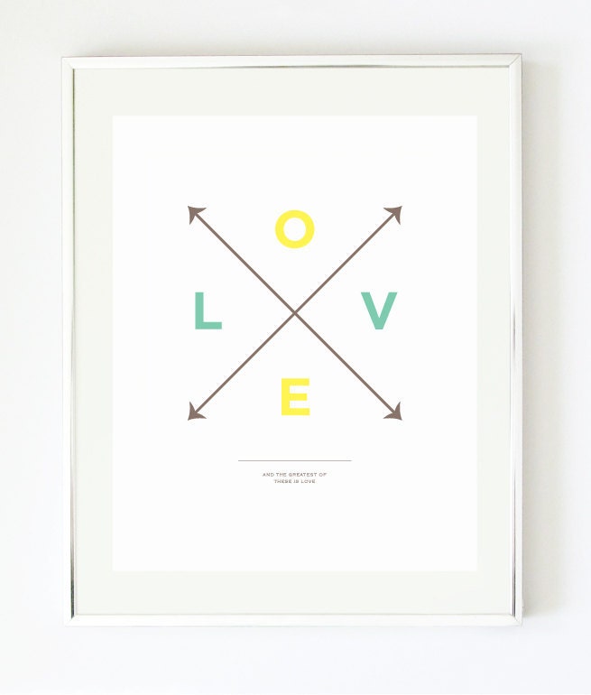Love X Type Print - Cross Arrows Print by Pretty Chic SF