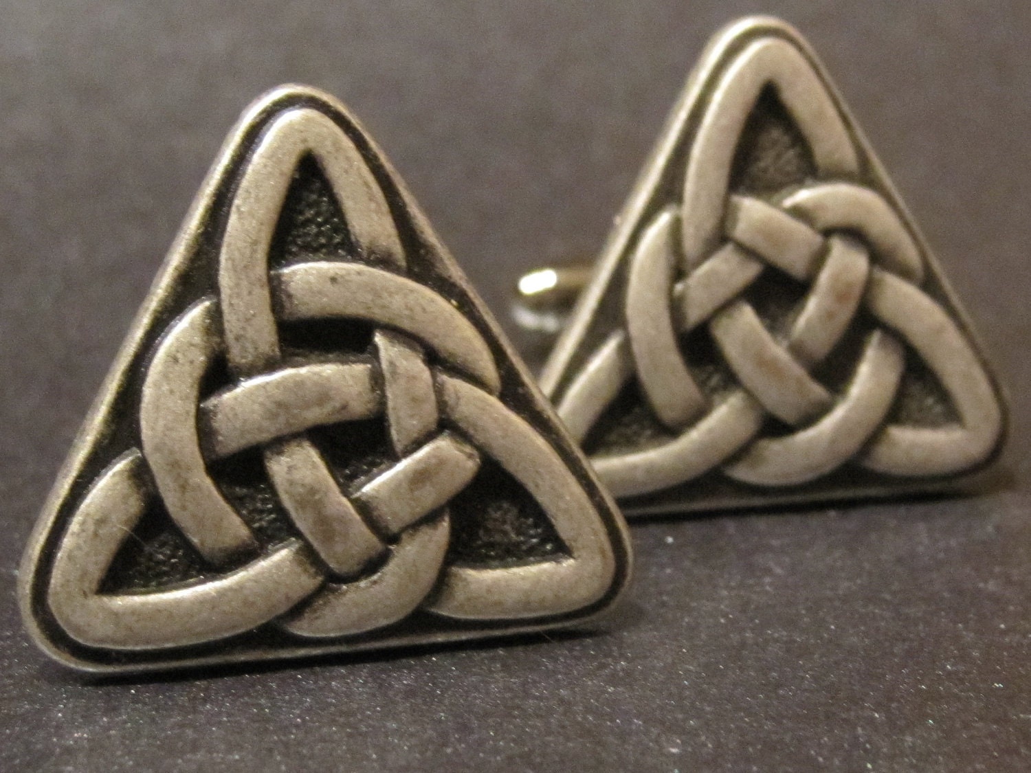 Celtic Cufflinks made out of Pewter Celtic Knot Buttons. Celtic Cuff Links.