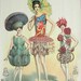 1920s Art Deco French Floral Fashion - Masquerade Costumes - Color Engraved Print