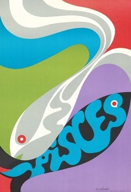 1969 Original Vintage Zodiac Poster - Pisces