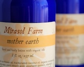 Mother Earth - lotion in cobalt glass bottle (8 ounces)