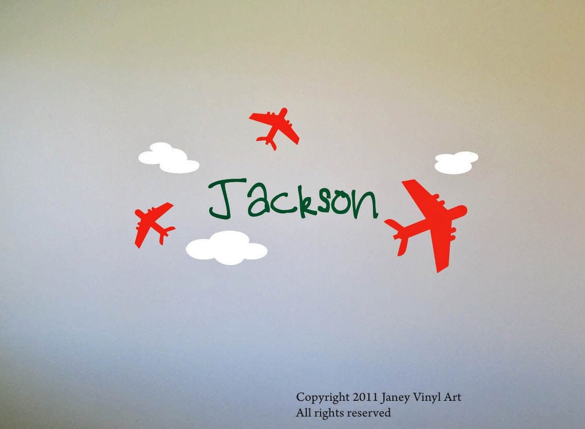 Airplane Decals - Monogram - Boys Room