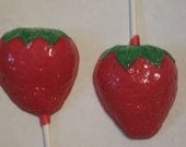 One dozen strawberry lollipops