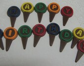 Chocolate Happy Birthday Cupcake Picks