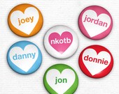 Pinback Buttons - New Kids on the Block - 80s Music Button set of 6