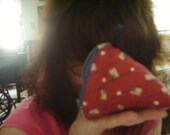 Coin Pouch triangle purse coin bag metal zipper patriotic flag style red white and blue mp3 case