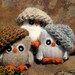 Adopt a Baby Owl ... angora eco wool felt owl nest brown white gray (woolcrazy)