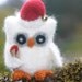 Santa Baby Christmas Owl eco friendly felt Angora wool and smells like a Candy Cane... (woolcrazy)