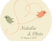 100 Custom Stickers Birdies Destiny 2 inch or 1.5 inch circle BD024CI - Choice of Labels or Tags