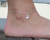 The Phyllis Anklet - Small Custom Sterling Silver Scalloped Rectangle Ankle Bracelet