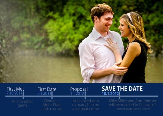 Timeline Save the Date - Many color options available