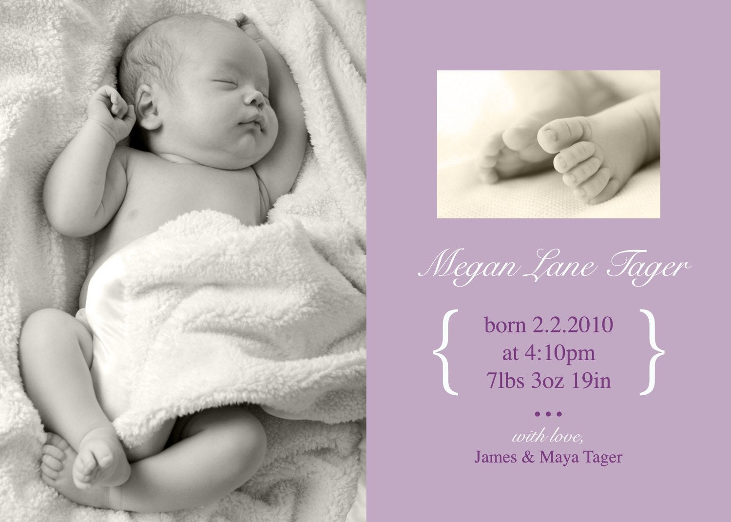 Custom Photo Birth Announcement