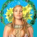 re- Mucha (Art Nouveau Goddess)(fine art metallic mini poster)