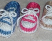 PDF CROCHET PATTERN   Baby Baseball Tennis Shoes Pattern sizes 0 to 12 mos. Digital