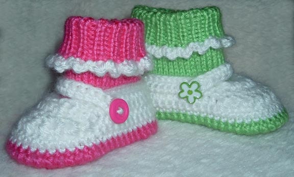 PDF CROCHET & KNIT Pattern  Mary Jane Shoes with Attached Socks Pattern 0 to 9 month Digital