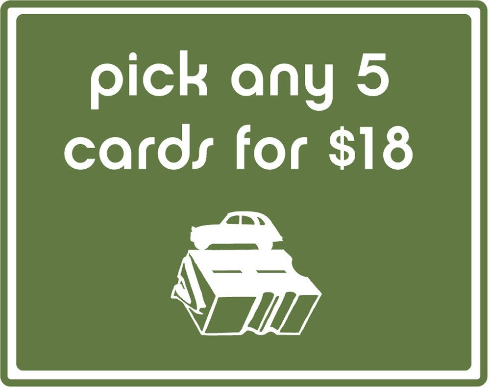 5 Letterpress Cards for 18 Dollars from Vandalia Street Press