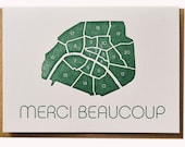 Merci Beaucoup Letterpress Note Cards Set of 6