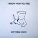 Get Well Soon - Dog and Cone Collar Letterpress Card