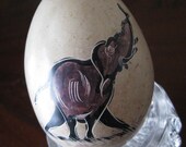Vintage 1970's Hand Designed Stone Egg  African Elephant Genuine Jasper Stone On SaLe Now