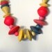 Vintage 1980 Chunky Wood Beaded Necklace