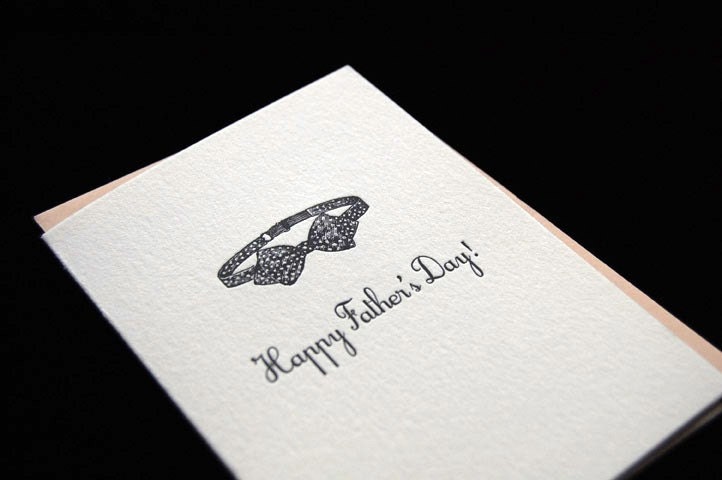 Happy Father's Day - Tuxedo Dad - 4-bar Letterpress Card and Envelope