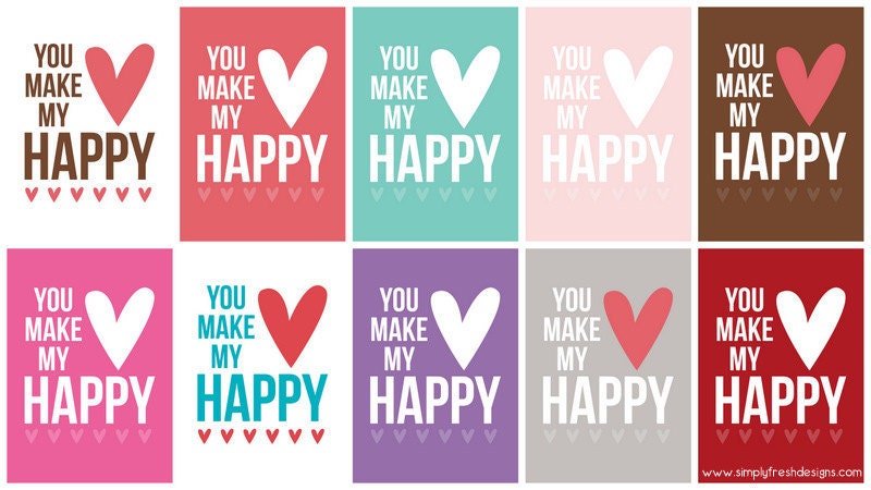 You Make My Heart Happy - Subway Art - Instant Download