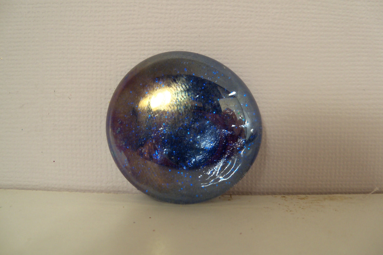 Glass Marble MAGNETS Bright ROYAL BLUE Sparkly Glitter Refrigerator Boards Lockers Office Friends Gifts