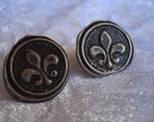 Wax Seal Fleur de Lis Earrings