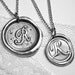MINI monogrammed wax seal necklace, Letter of your choice
