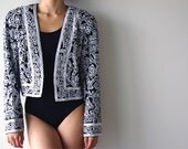 SALE Vintage Sequins Beaded Bolero Jacket M/L